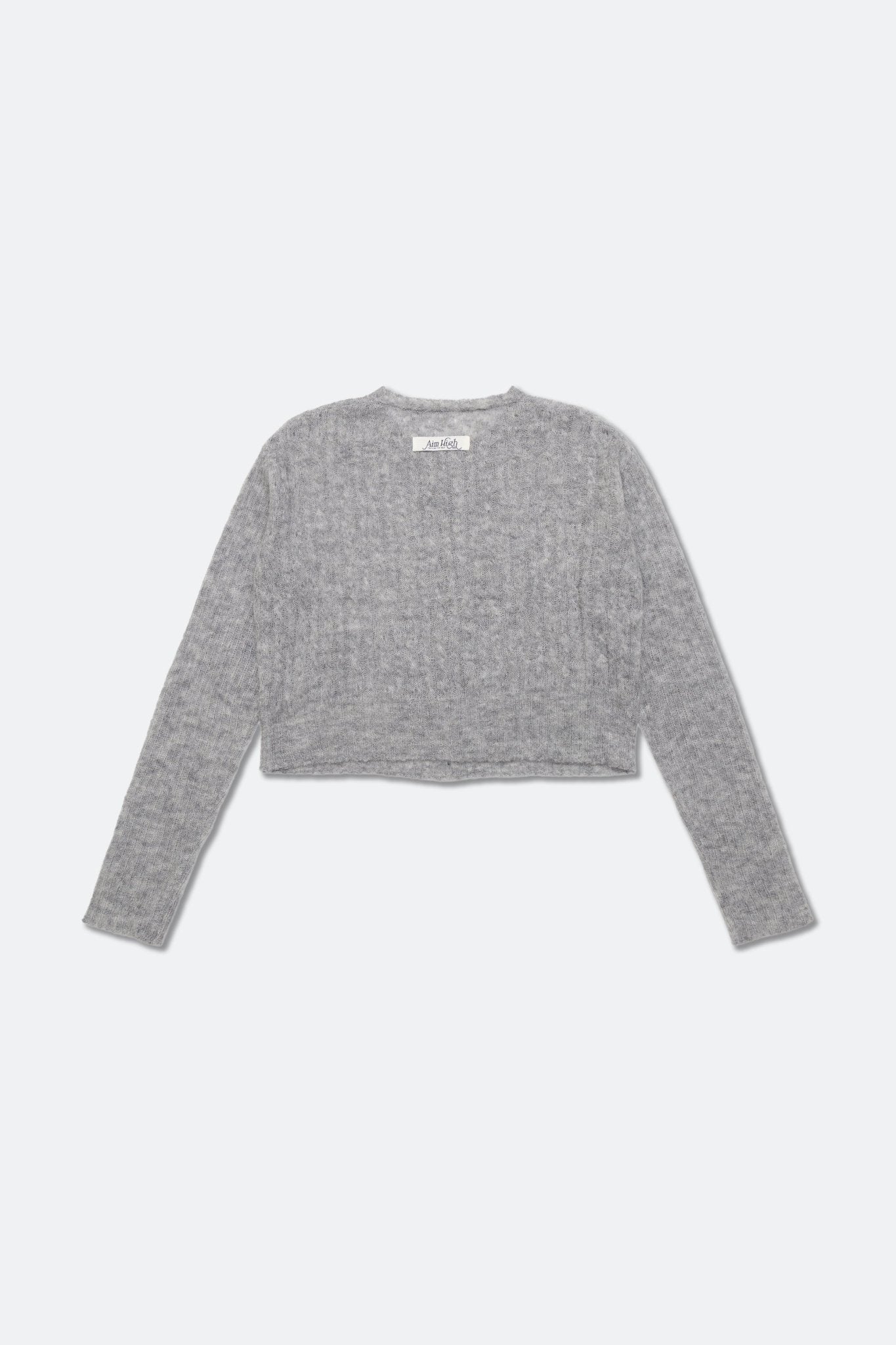 Aim Higher Club Faculty of Sports Knit Crewneck Cropped Cardigan/ Grey - GROGROCERY