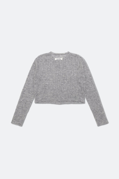 Aim Higher Club Faculty of Sports Knit Crewneck Cropped Cardigan/ Grey - GROGROCERY