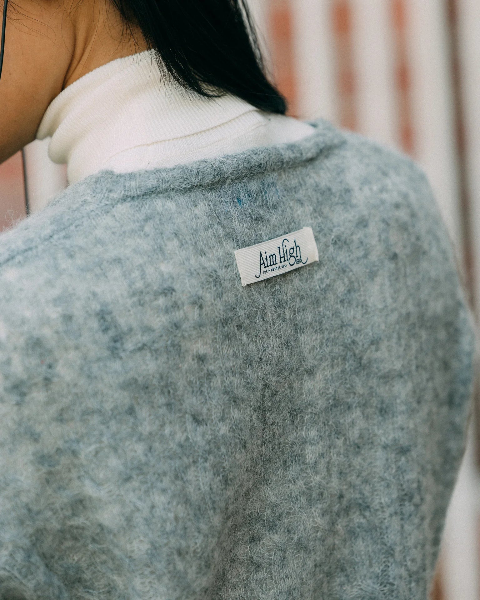 Aim Higher Club Faculty of Sports Knit Crewneck Cropped Cardigan/ Grey - GROGROCERY