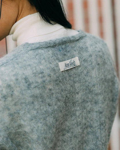 Aim Higher Club Faculty of Sports Knit Crewneck Cropped Cardigan/ Grey - GROGROCERY