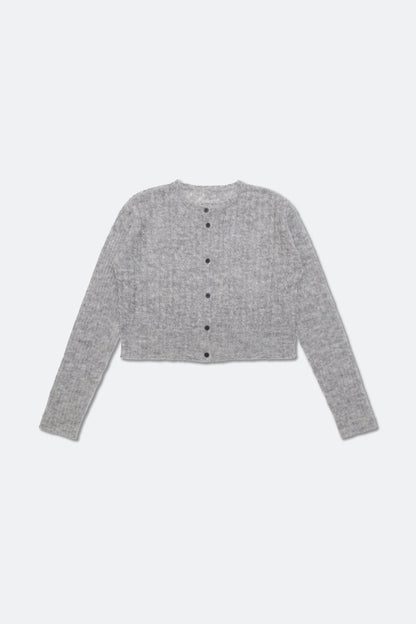 Aim Higher Club Faculty of Sports Knit Crewneck Cropped Cardigan/ Grey - GROGROCERY