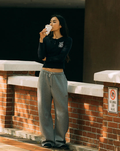 Aim Higher Club Faculty of Sports Unisex Soft Curved Sweatpants/ Flecking Grey - GROGROCERY