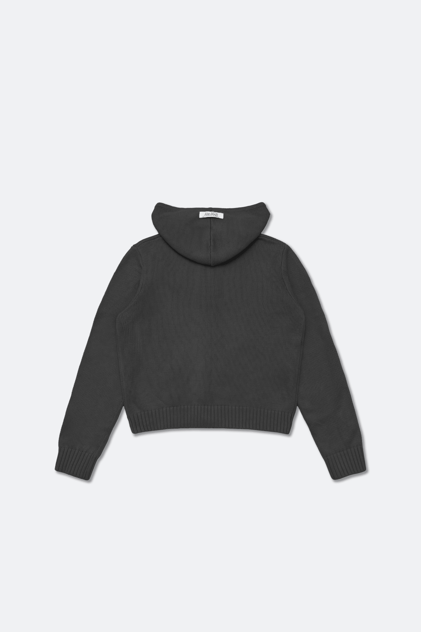 Aim Higher Club Full - Zip Hooded Cardigan/ Dark Grey - GROGROCERY