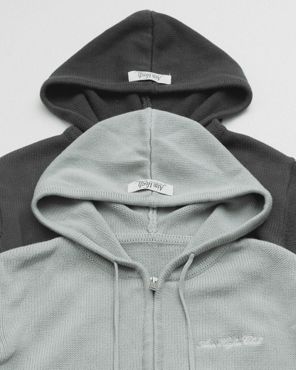 Aim Higher Club Full - Zip Hooded Cardigan/ Dark Grey - GROGROCERY