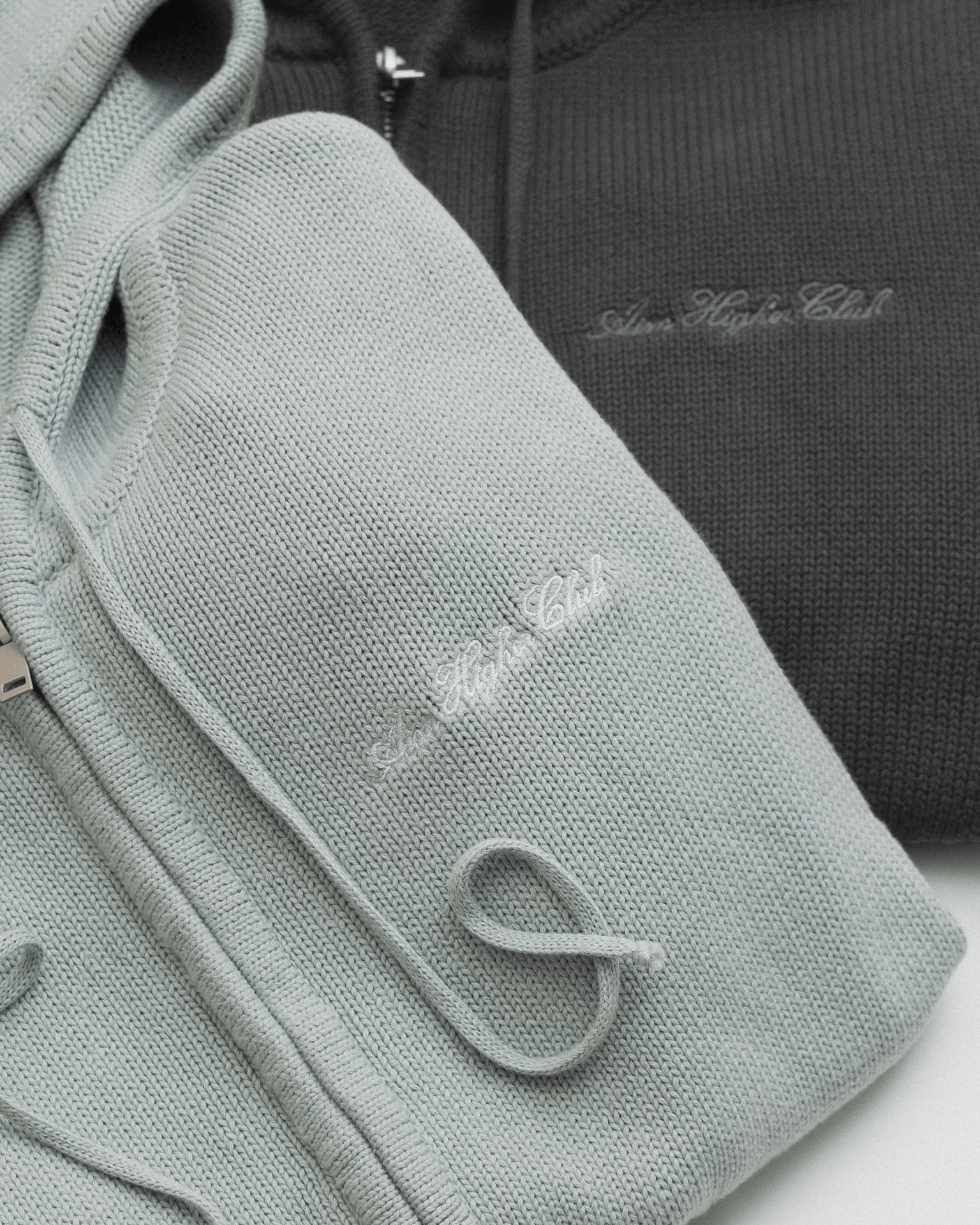 Aim Higher Club Full - Zip Hooded Cardigan/ Dark Grey - GROGROCERY