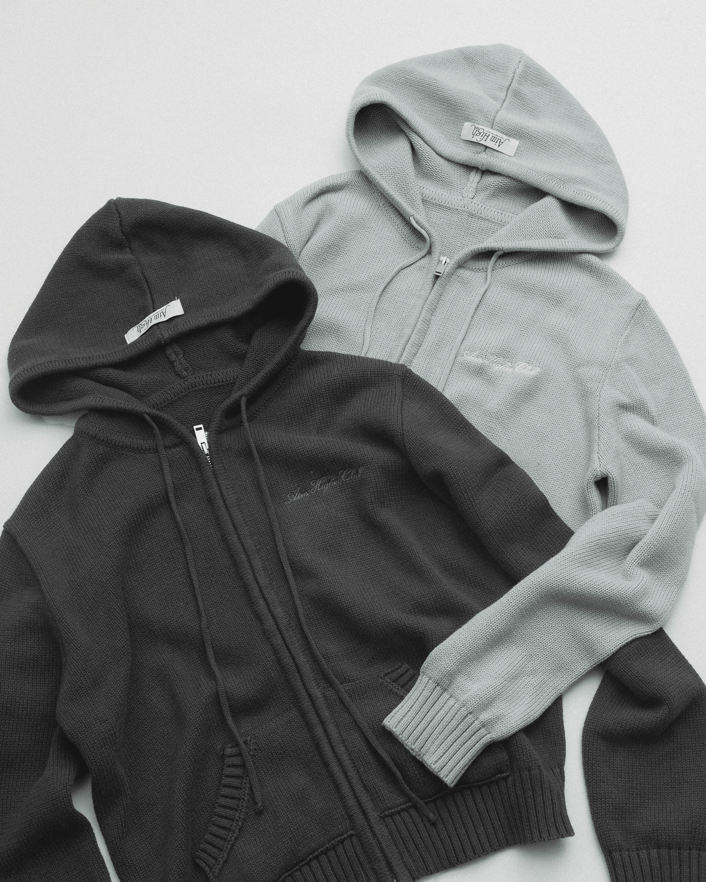 Aim Higher Club Full - Zip Hooded Cardigan/ Dark Grey - GROGROCERY