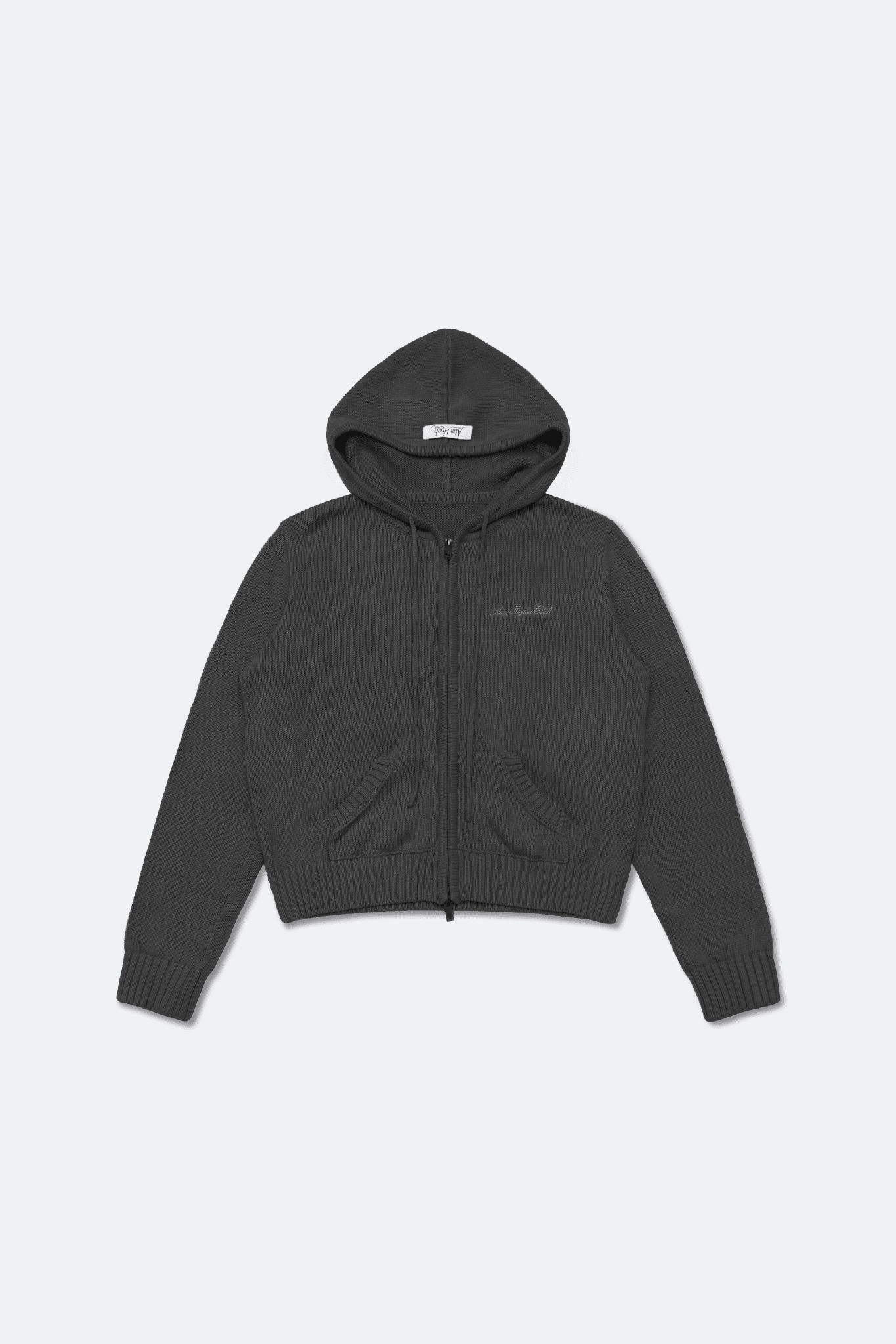 Aim Higher Club Full - Zip Hooded Cardigan/ Dark Grey - GROGROCERY
