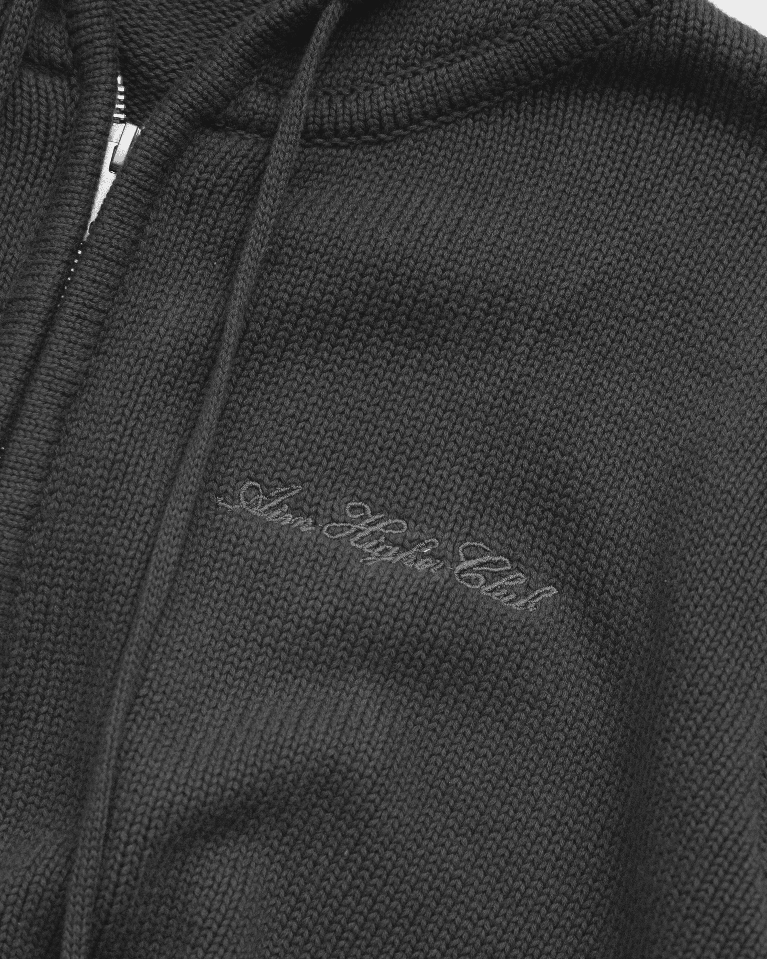 Aim Higher Club Full - Zip Hooded Cardigan/ Dark Grey - GROGROCERY