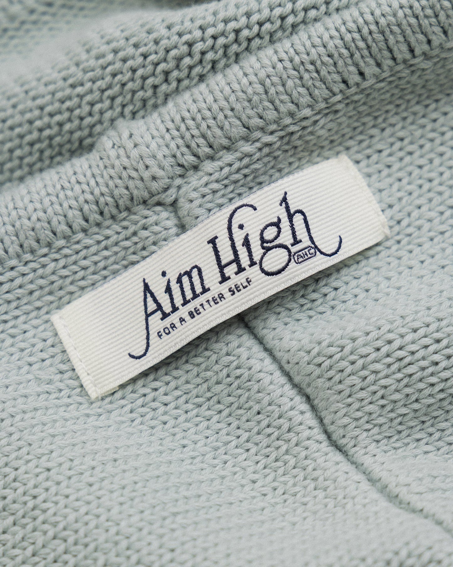 Aim Higher Club Full - Zip Hooded Cardigan/ Mint Grey - GROGROCERY