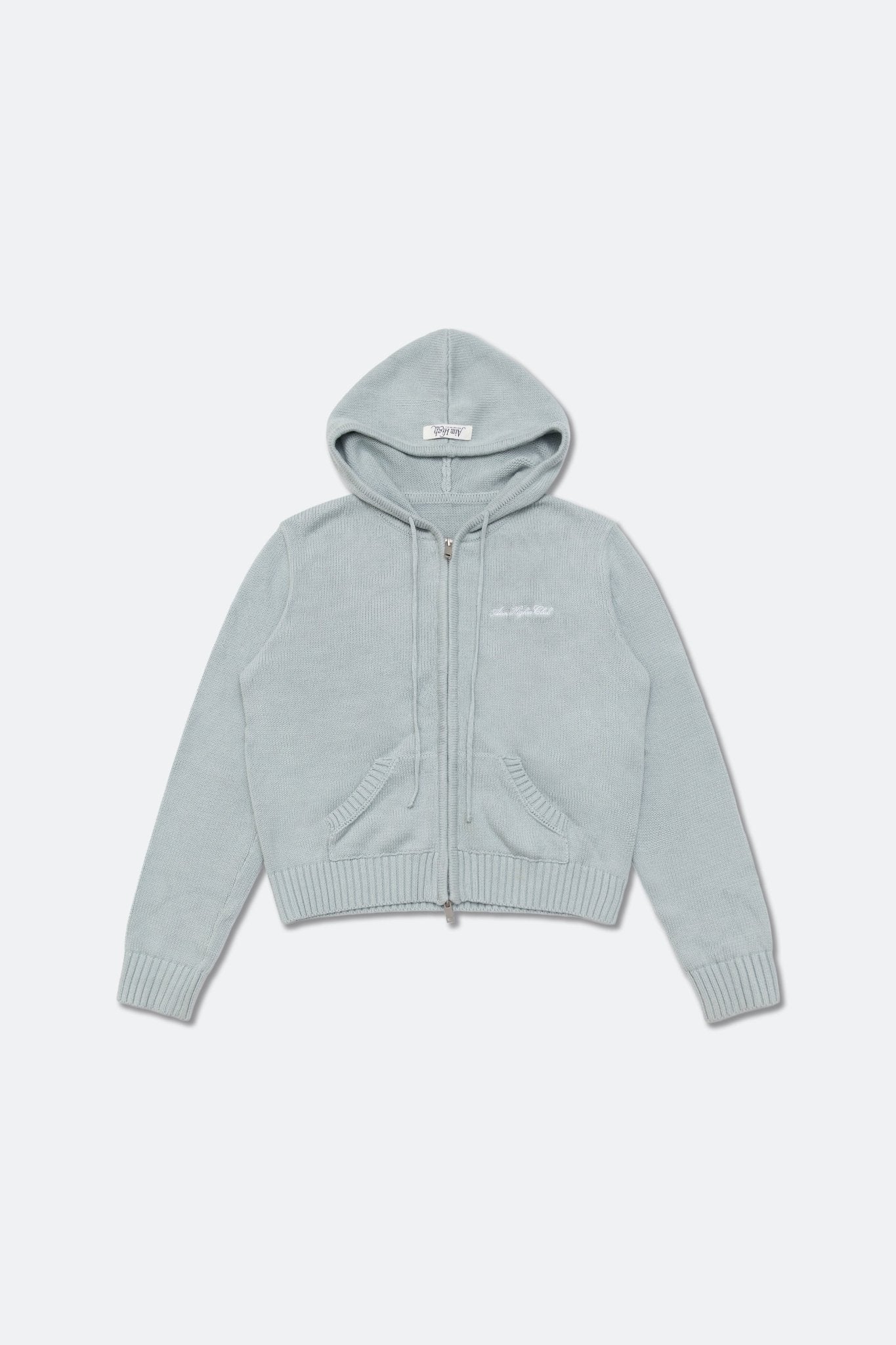 Aim Higher Club Full - Zip Hooded Cardigan/ Mint Grey - GROGROCERY