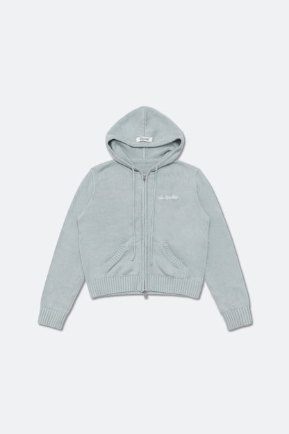 Aim Higher Club Full - Zip Hooded Cardigan/ Mint Grey - GROGROCERY