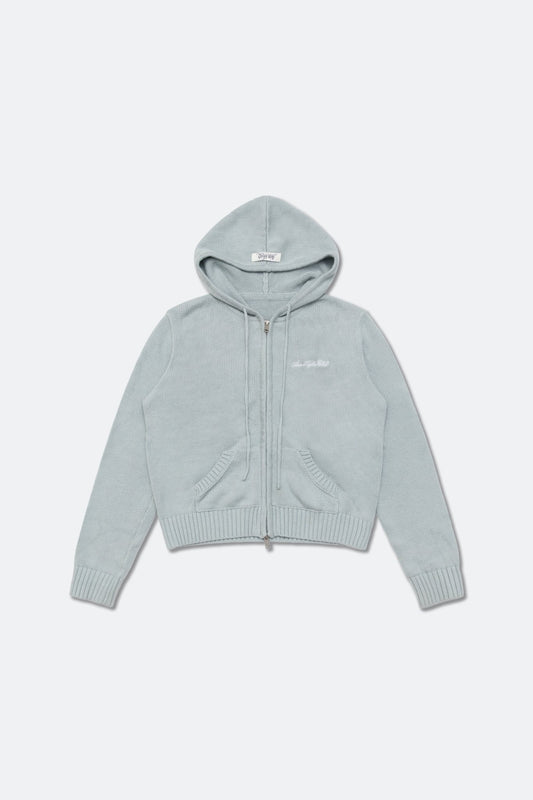 Aim Higher Club Full - Zip Hooded Cardigan/ Mint Grey - GROGROCERY