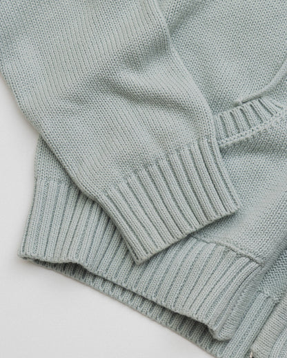 Aim Higher Club Full - Zip Hooded Cardigan/ Mint Grey - GROGROCERY