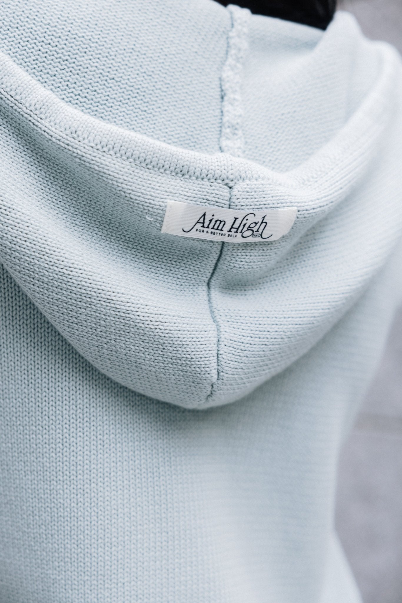 Aim Higher Club Full - Zip Hooded Cardigan/ Mint Grey - GROGROCERY