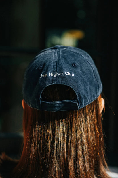 Aim Higher Club Gradient Oval Logo Cap / Washed Navy - GROGROCERY