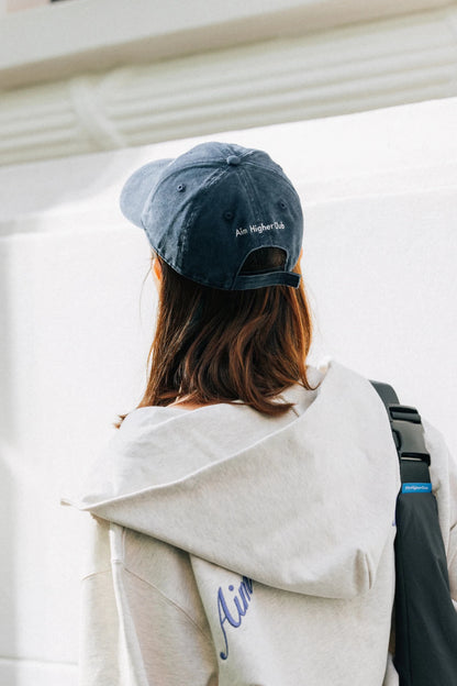 Aim Higher Club Gradient Oval Logo Cap / Washed Navy - GROGROCERY