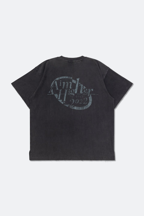 Aim Higher Club Graphic Tee/ Washed Grey - GROGROCERY