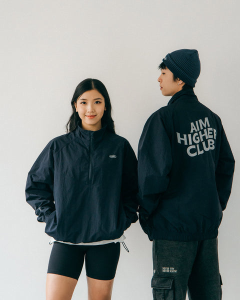 Aim Higher Club Half Zip Windbreaker/ Navy - GROGROCERY