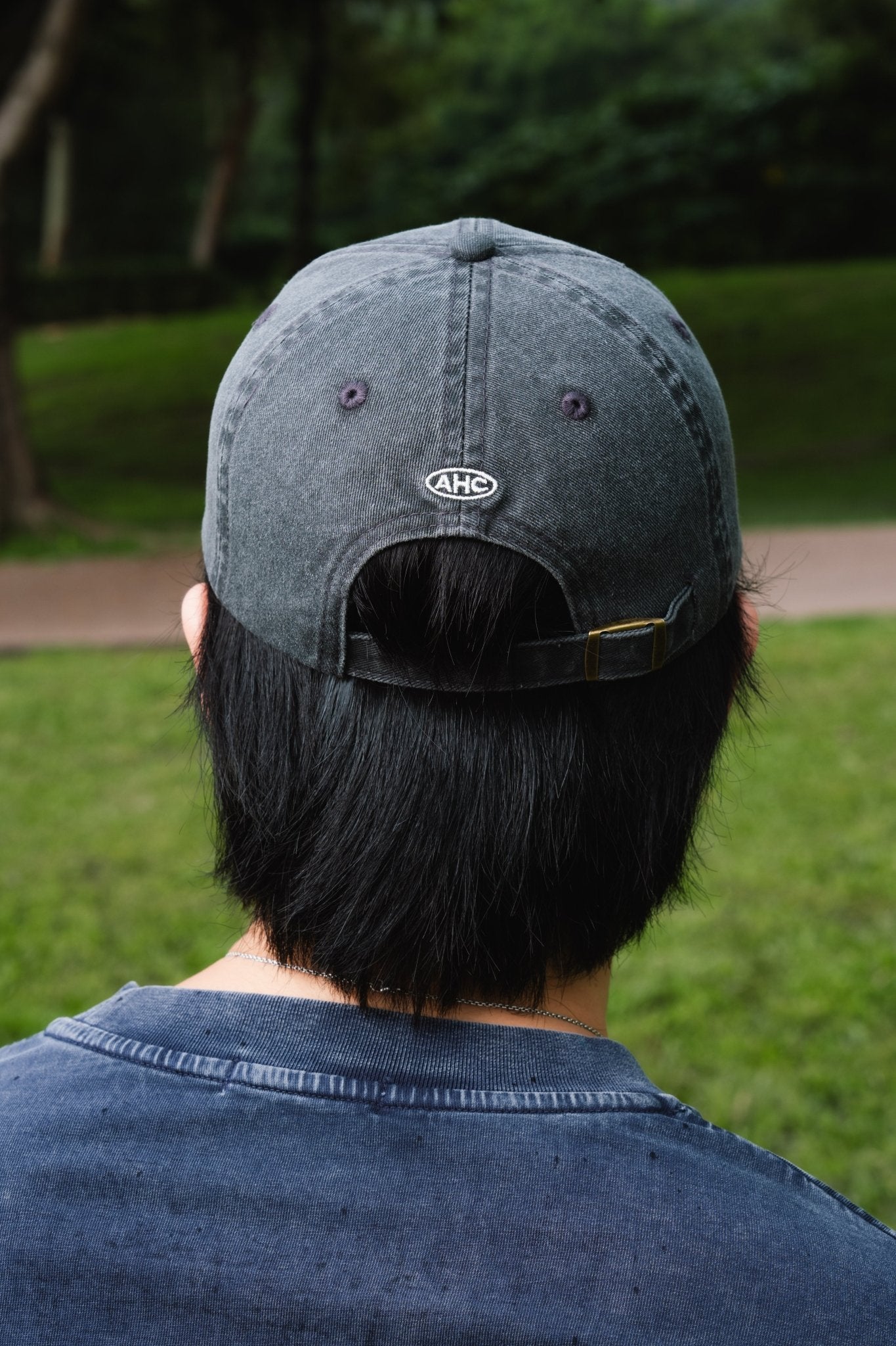 Aim Higher Club Light Washed Classic Script Cap/ Charcoal - GROGROCERY