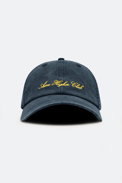 Aim Higher Club Light Washed Classic Script Cap/ Navy - GROGROCERY