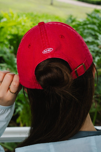 Aim Higher Club Light Washed Classic Script Cap/ Red - GROGROCERY