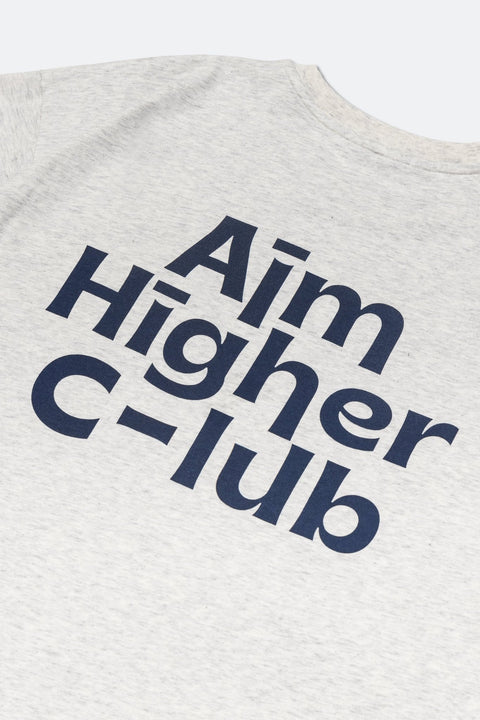 Aim Higher Club Logo Tee/ Light Flecking Grey - GROGROCERY