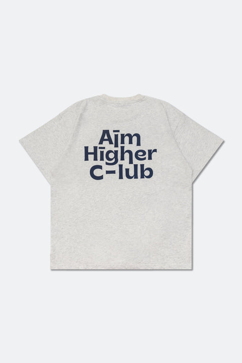 Aim Higher Club Logo Tee/ Light Flecking Grey - GROGROCERY