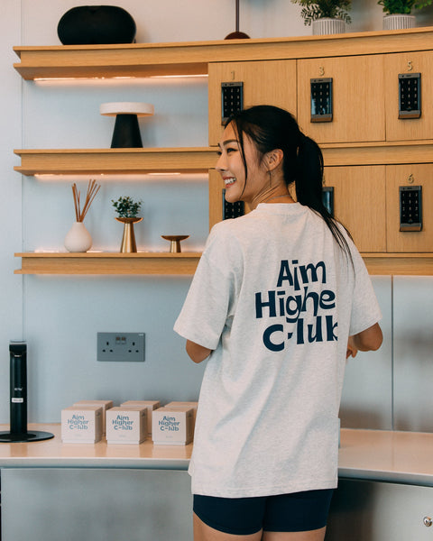 Aim Higher Club Logo Tee/ Light Flecking Grey - GROGROCERY