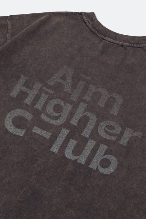 Aim Higher Club Logo Tee/ Washed Charcoal Navy - GROGROCERY