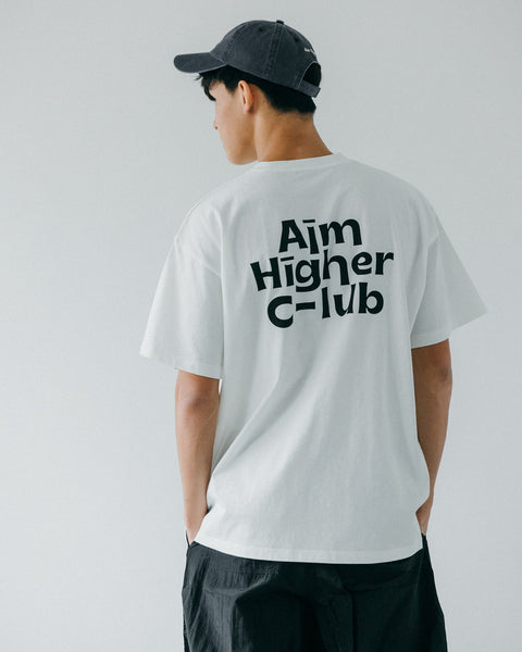 Aim Higher Club Logo Tee/ White - GROGROCERY