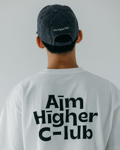 Aim Higher Club Retro Oval Logo Cap/ Light Washed Navy - GROGROCERY