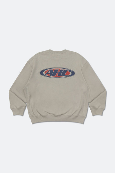 Aim Higher Club Retro Oval Logo Crewneck Sweatshirt/ Sand Grey - GROGROCERY