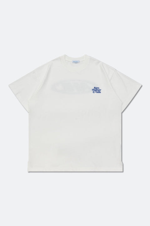 Aim Higher Club Retro Oval Logo Tee/ Off White - GROGROCERY