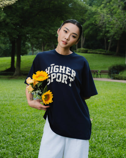 Aim Higher Club Sport Distressed Unisex Tee/ Navy - GROGROCERY
