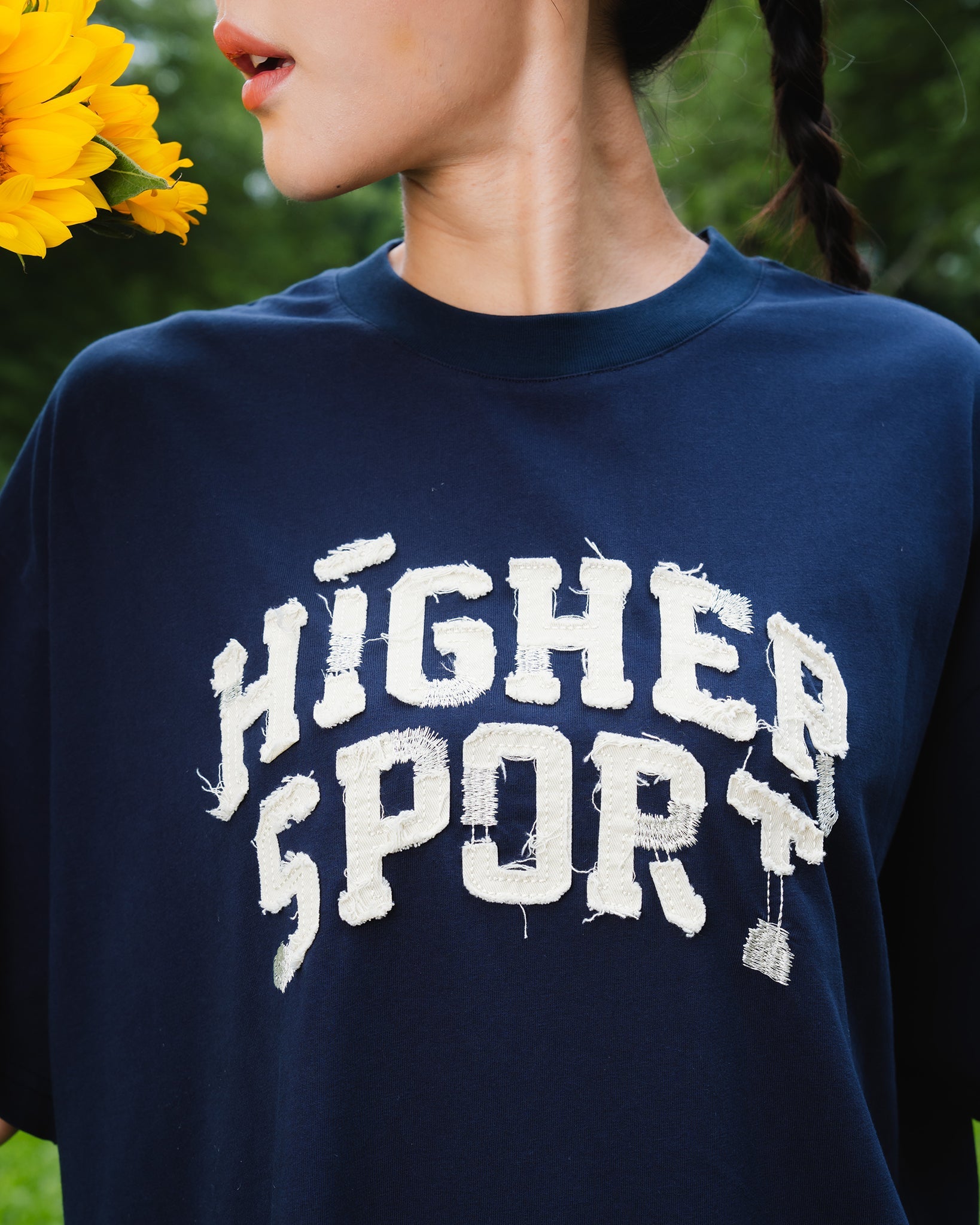 Aim Higher Club Sport Distressed Unisex Tee/ Navy - GROGROCERY