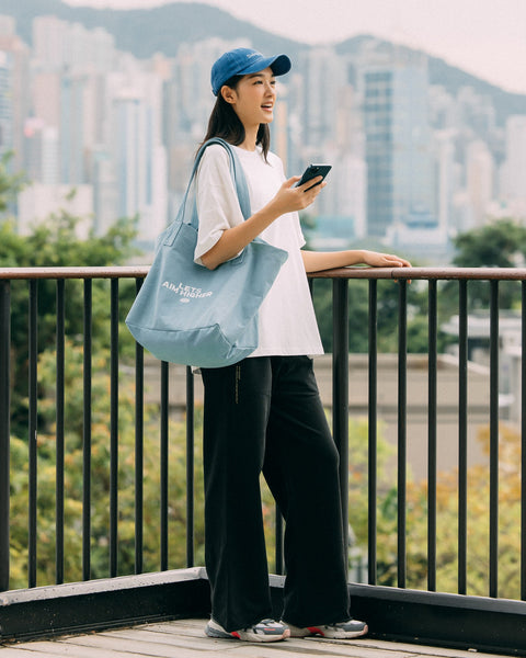 Aim Higher Club Tote Bag/ Water Blue - GROGROCERY