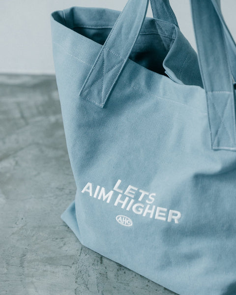 Aim Higher Club Tote Bag/ Water Blue - GROGROCERY