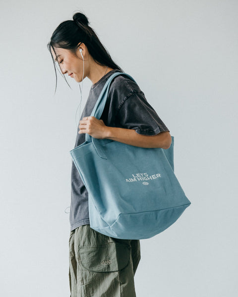 Aim Higher Club Tote Bag/ Water Blue - GROGROCERY