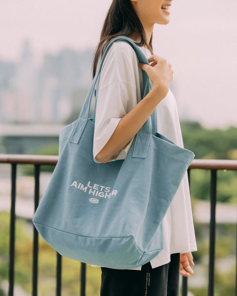 Aim Higher Club Tote Bag/ Water Blue - GROGROCERY