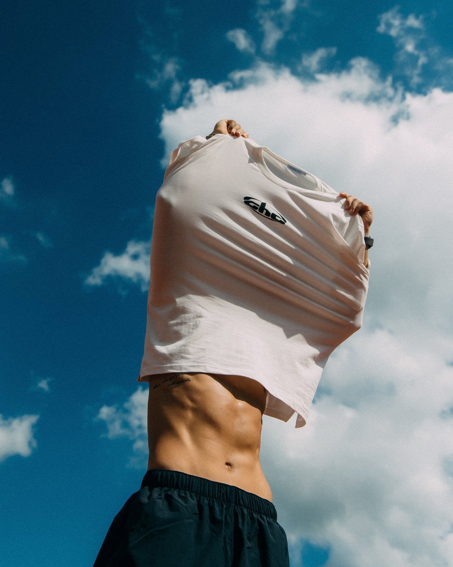 Aim Higher Club Track Graphic Tee/ Off White - GROGROCERY