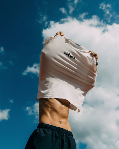 Aim Higher Club Track Graphic Tee/ Off White - GROGROCERY