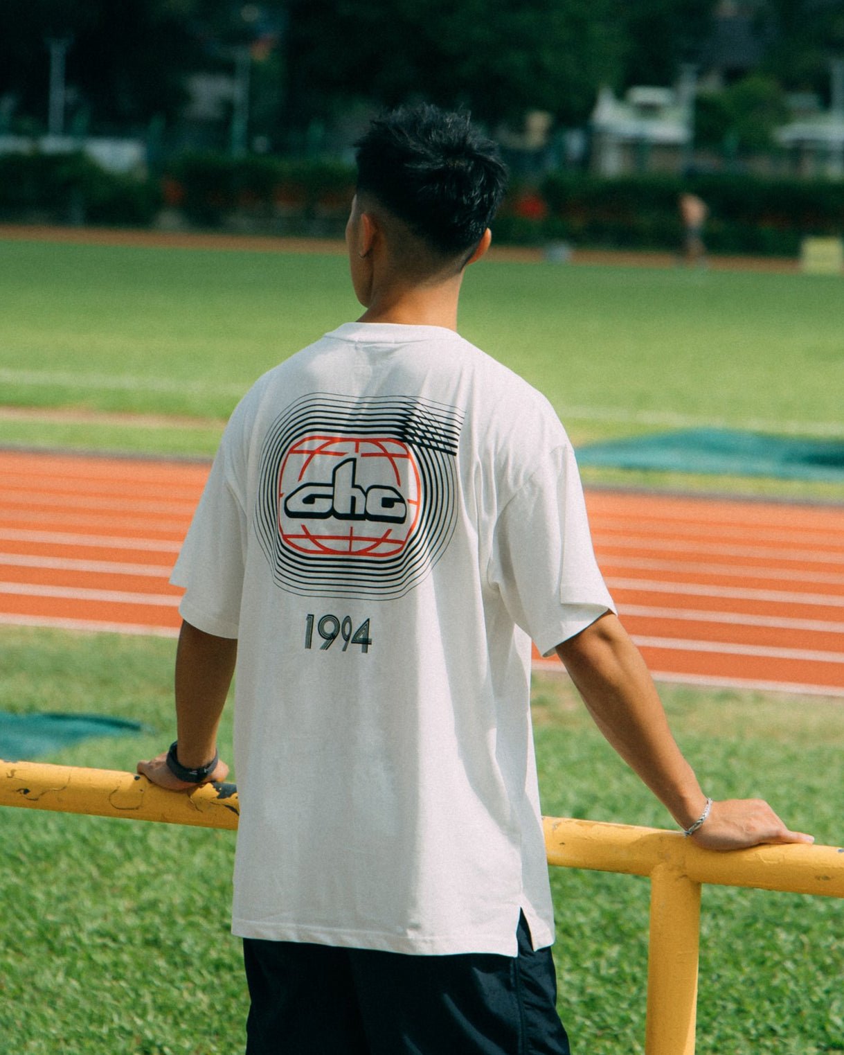 Aim Higher Club Track Graphic Tee/ Off White - GROGROCERY