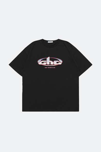 Aim Higher Club Track Retro Logo Tee/ Black - GROGROCERY