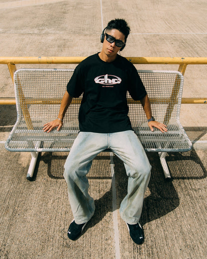 Aim Higher Club Track Retro Logo Tee/ Black - GROGROCERY