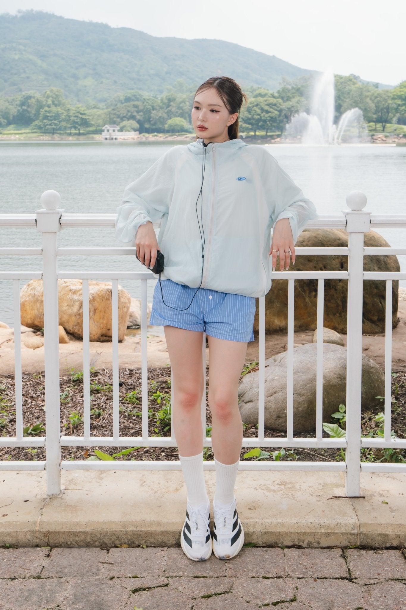Aim Higher Club Ultra-Lightweight Unisex Windbreaker/ Ice Blue - GROGROCERY