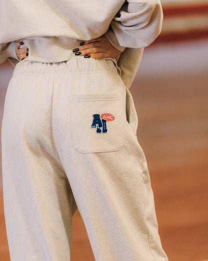 Aim Higher Club Unisex College Badge Sweatpants / Oat - GROGROCERY