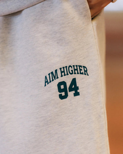 Aim Higher Club Unisex College Badge Sweatpants / Oat - GROGROCERY