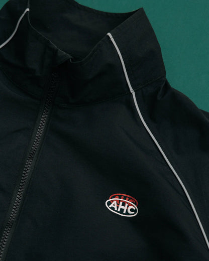 Aim Higher Club Unisex College Emblem Reflective Half Zip Windbreaker/ Black - GROGROCERY