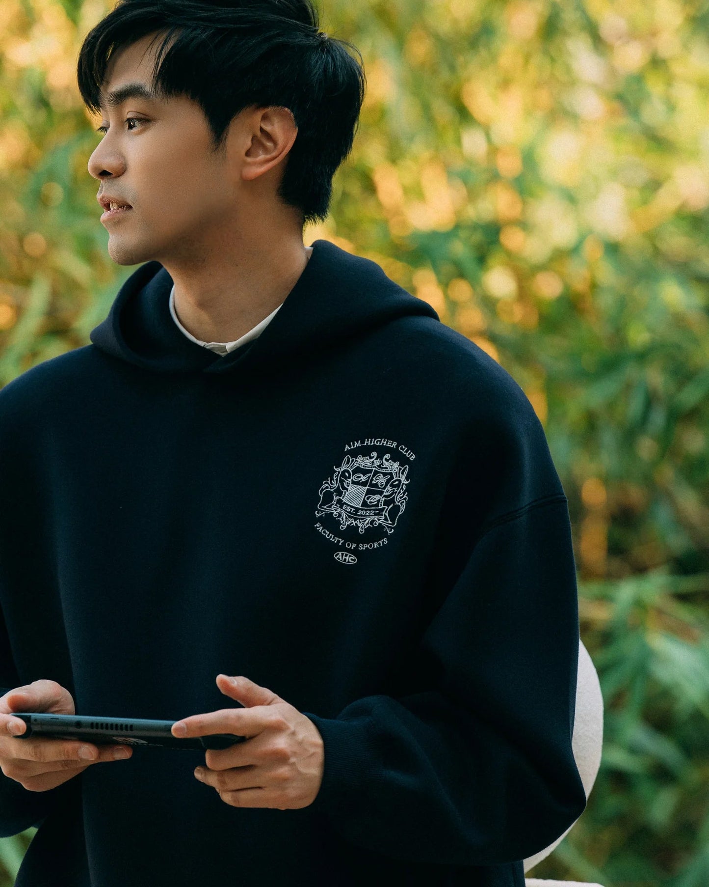 Aim Higher Club Unisex Faculty of Sports Emblem Soft Hoodie/ Navy - GROGROCERY