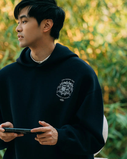 Aim Higher Club Unisex Faculty of Sports Emblem Soft Hoodie/ Navy - GROGROCERY